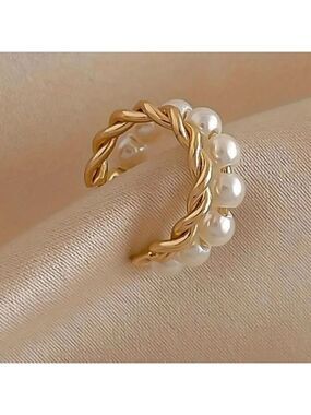 Pearl earrings, vintage layered, without piercing, pearl, cartilage Cuff